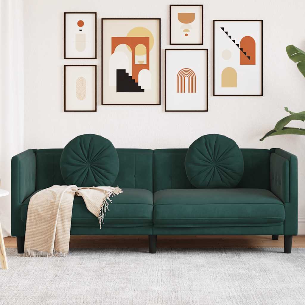 2-Personers Sofa Med Hynder Velour