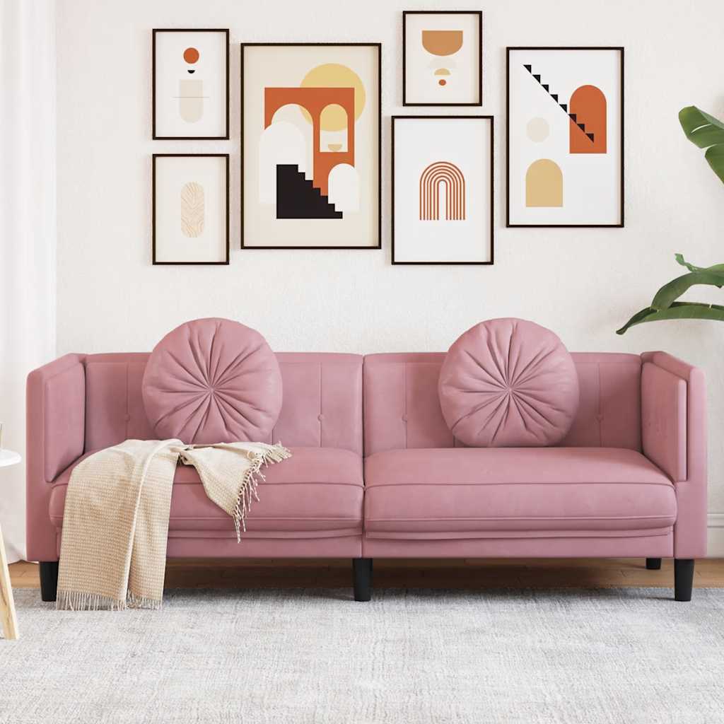2-Personers Sofa Med Hynder Velour