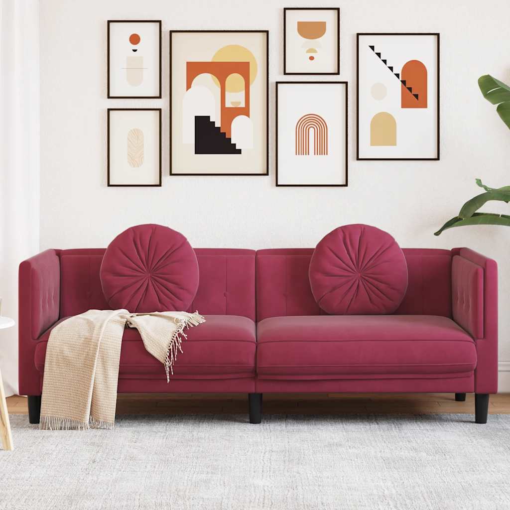 2-Personers Sofa Med Hynder Velour