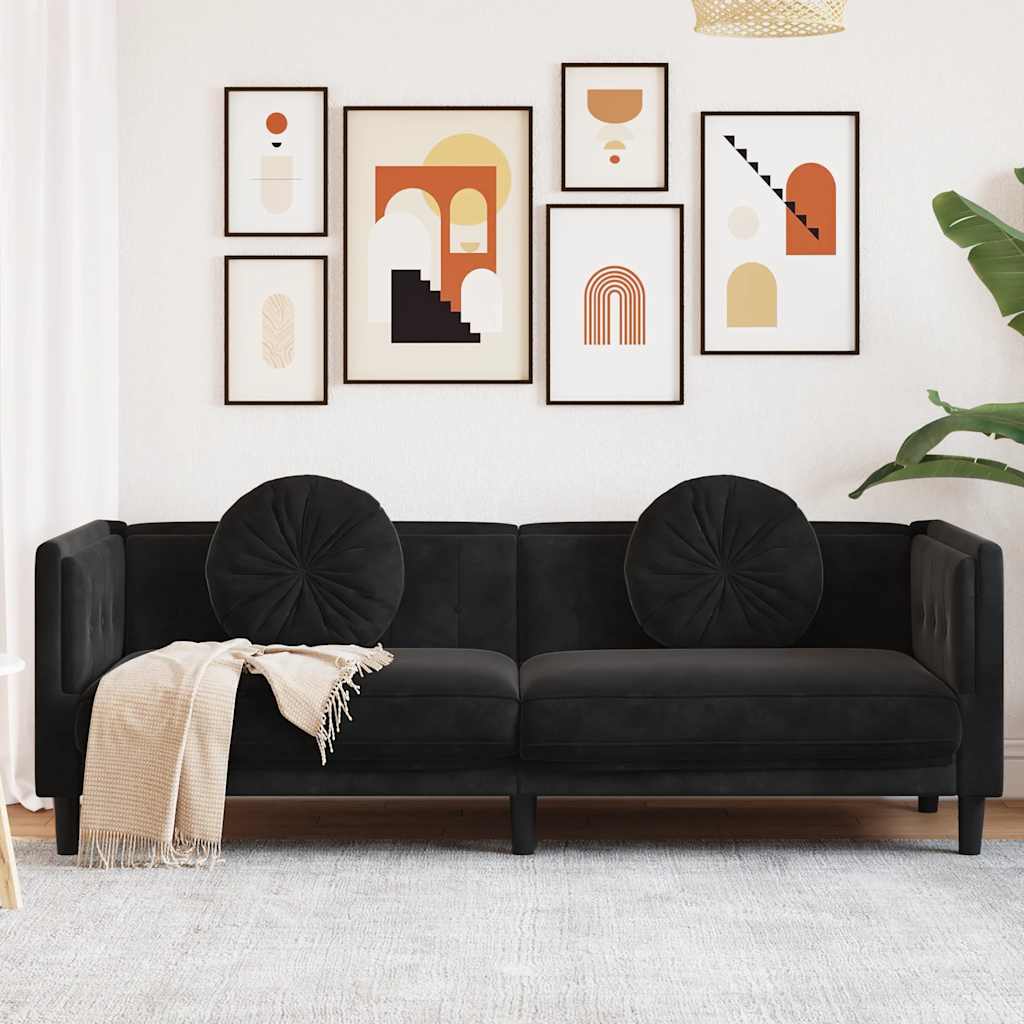 2-Personers Sofa Med Hynder Velour