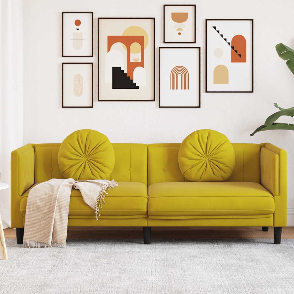 2-Personers Sofa Med Hynder Velour