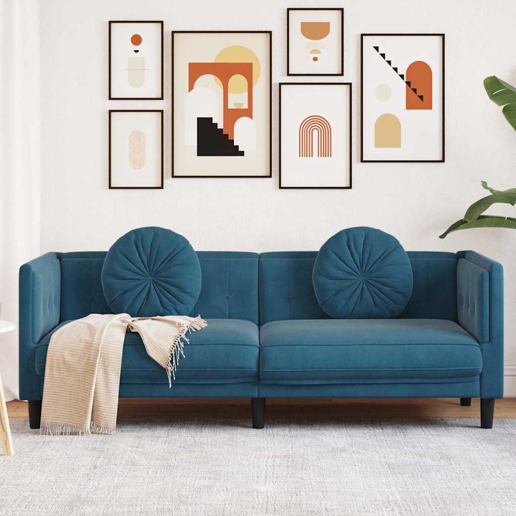 2-Personers Sofa Med Hynder Velour