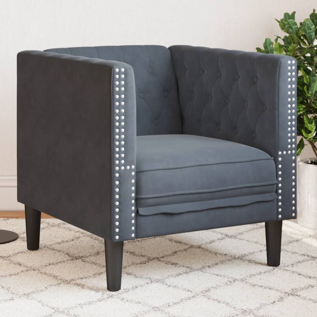 3-Personers Chesterfield-Sofa Med Bolsterpuder Fløjl