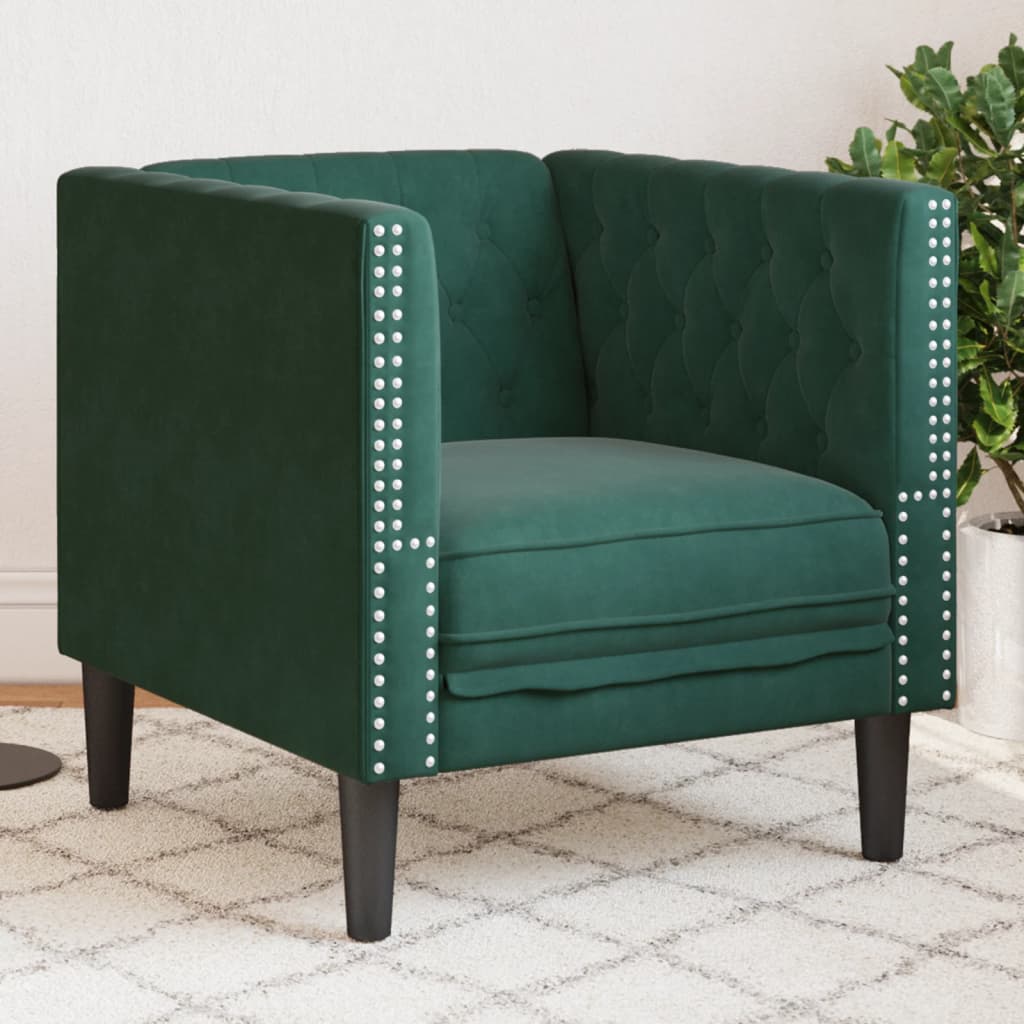 3-Personers Chesterfield-Sofa Med Bolsterpuder Fløjl