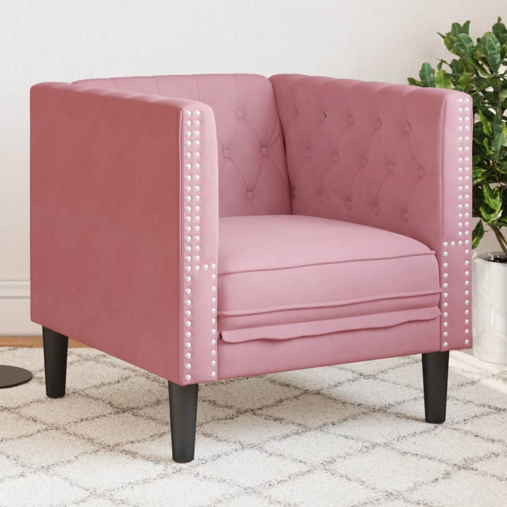 3-Personers Chesterfield-Sofa Med Bolsterpuder Fløjl