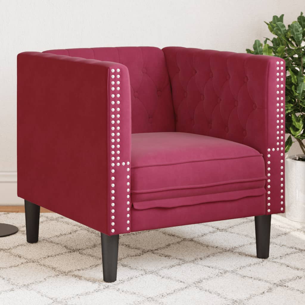 3-Personers Chesterfield-Sofa Med Bolsterpuder Fløjl