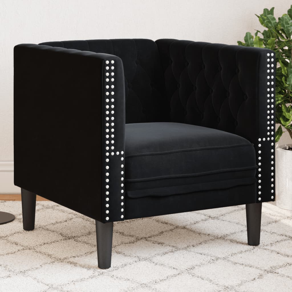 3-Personers Chesterfield-Sofa Med Bolsterpuder Fløjl
