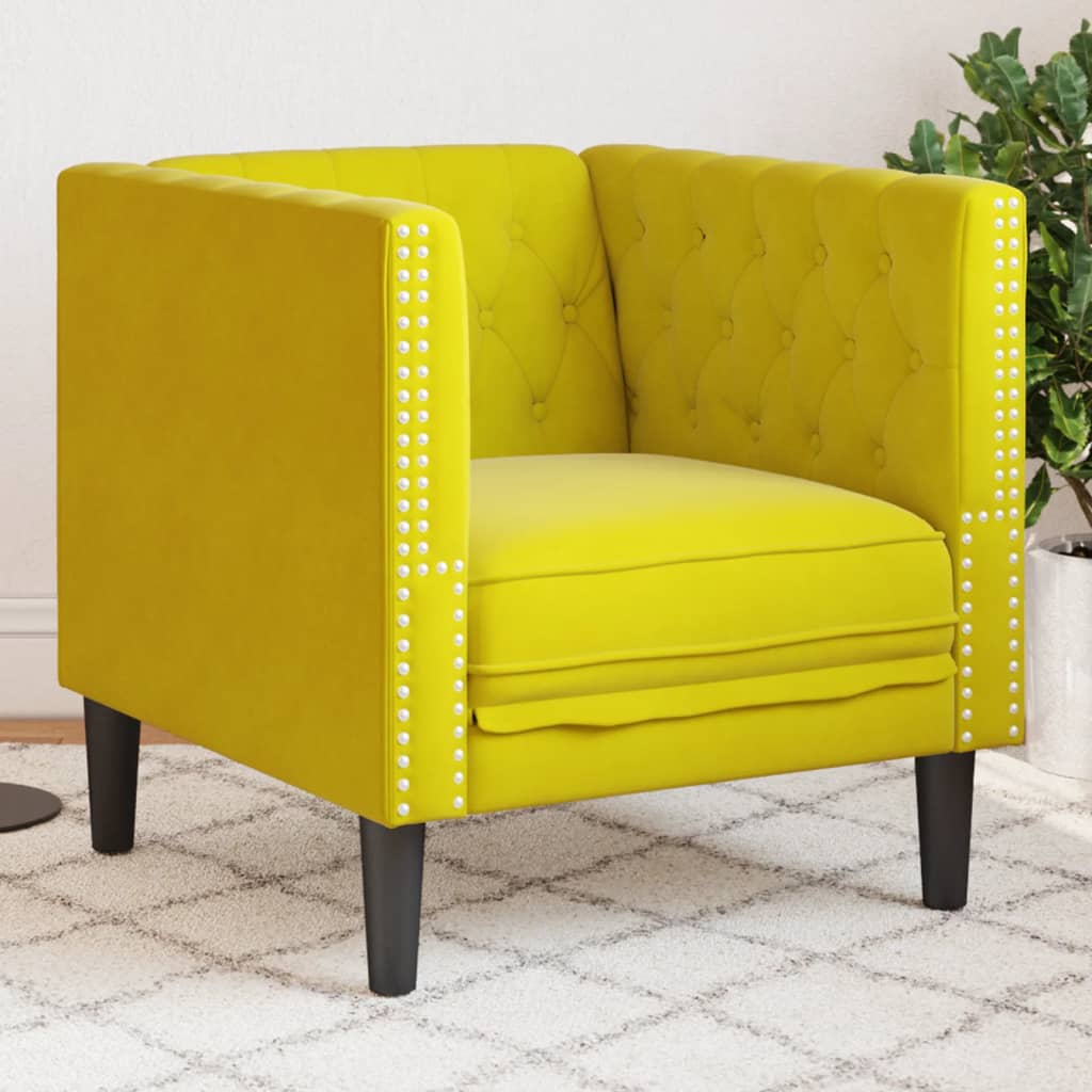 3-Personers Chesterfield-Sofa Med Bolsterpuder Fløjl