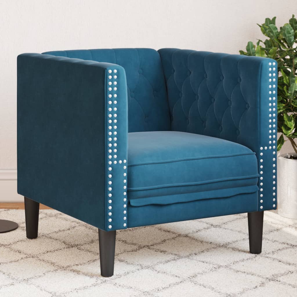 3-Personers Chesterfield-Sofa Med Bolsterpuder Fløjl