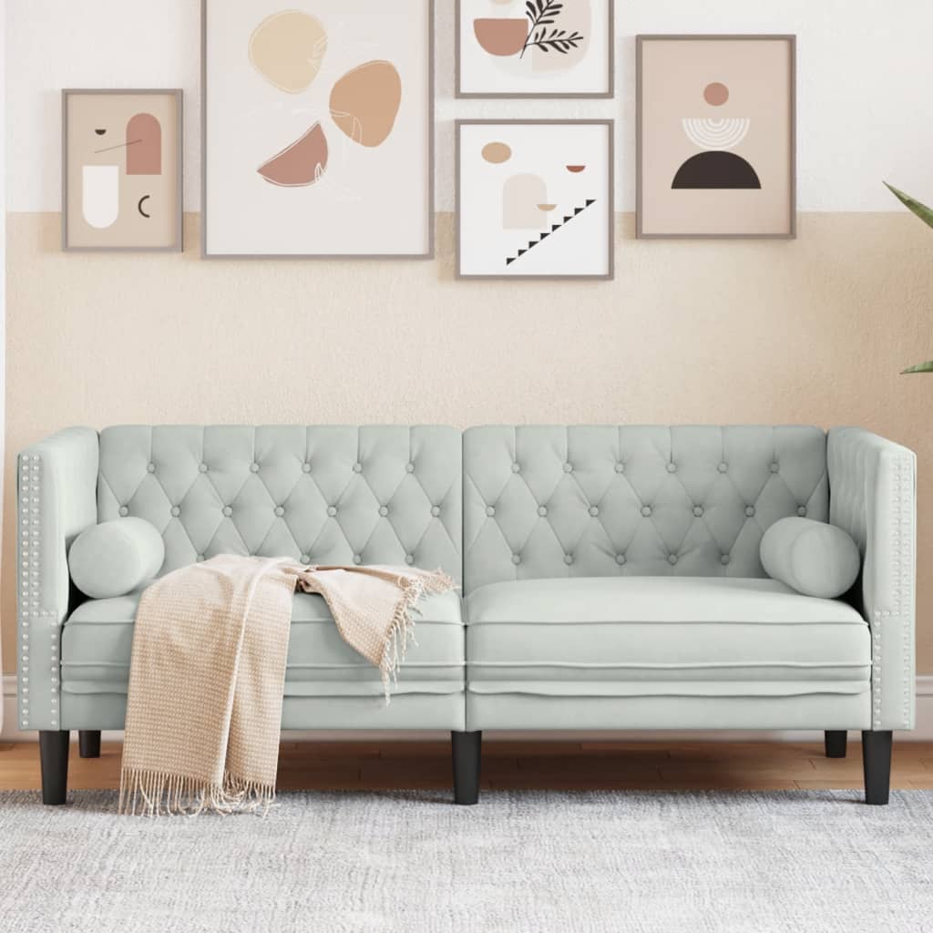 3-Personers Chesterfield-Sofa Med Bolsterpuder Fløjl