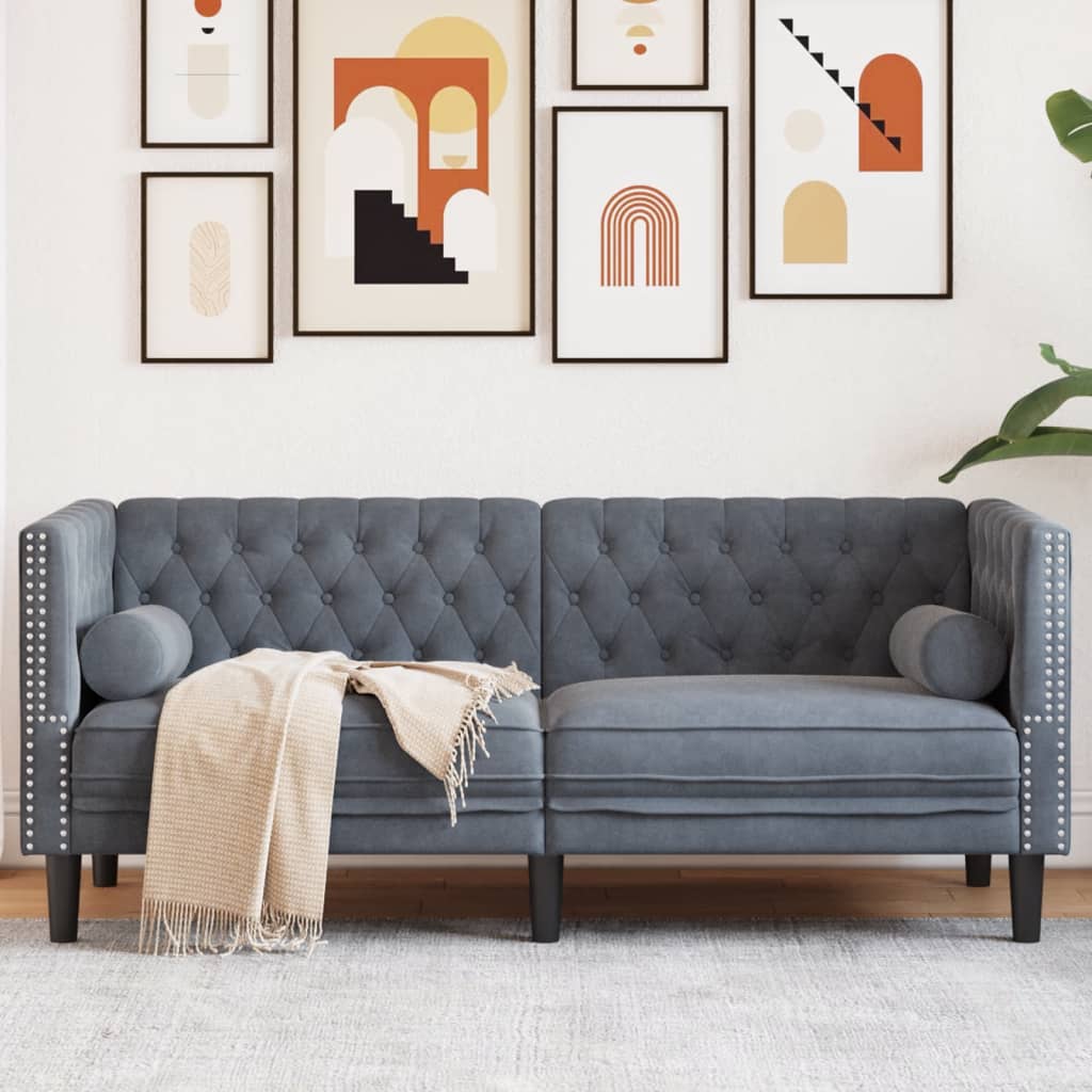 3-Personers Chesterfield-Sofa Med Bolsterpuder Fløjl