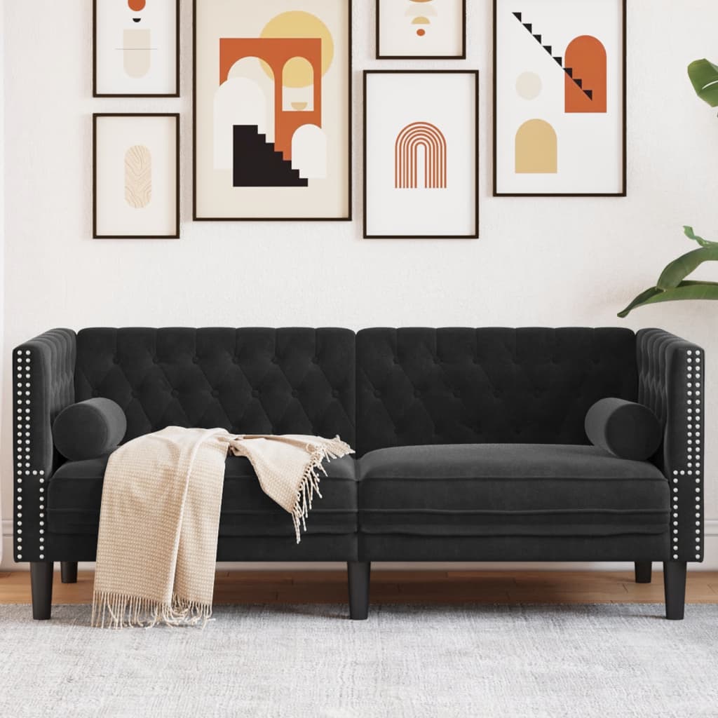 3-Personers Chesterfield-Sofa Med Bolsterpuder Fløjl