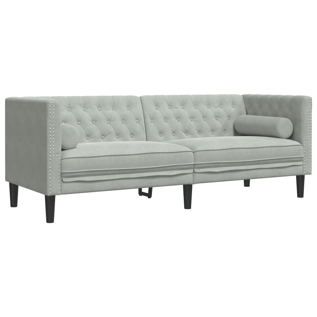 3-Personers Chesterfield-Sofa Med Bolsterpuder Fløjl