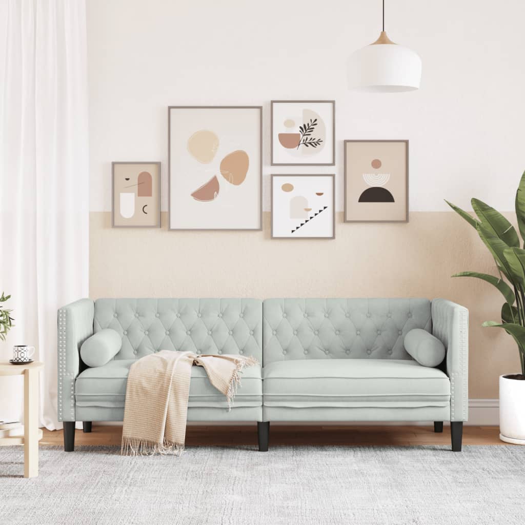 3-Personers Chesterfield-Sofa Med Bolsterpuder Fløjl