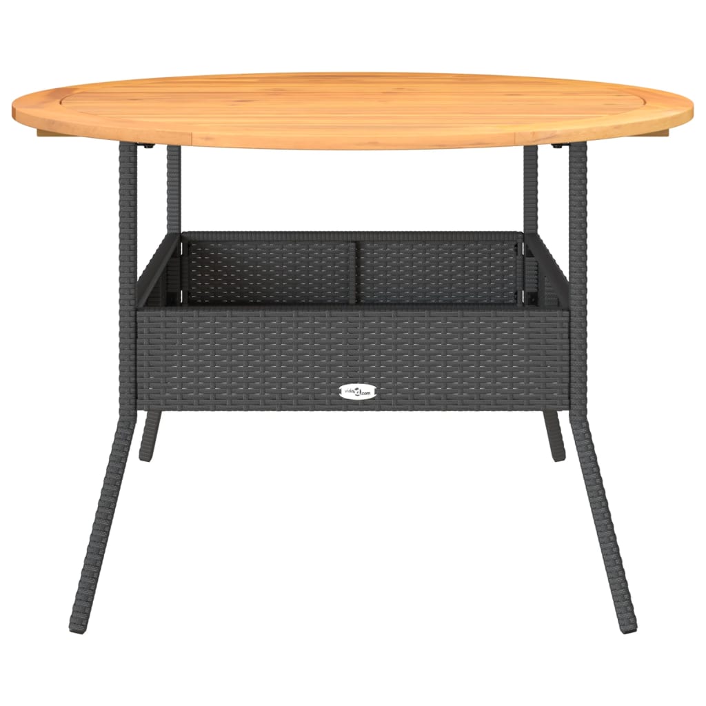 Havebord Med Akacietop Ø110X71 Cm Polyrattan