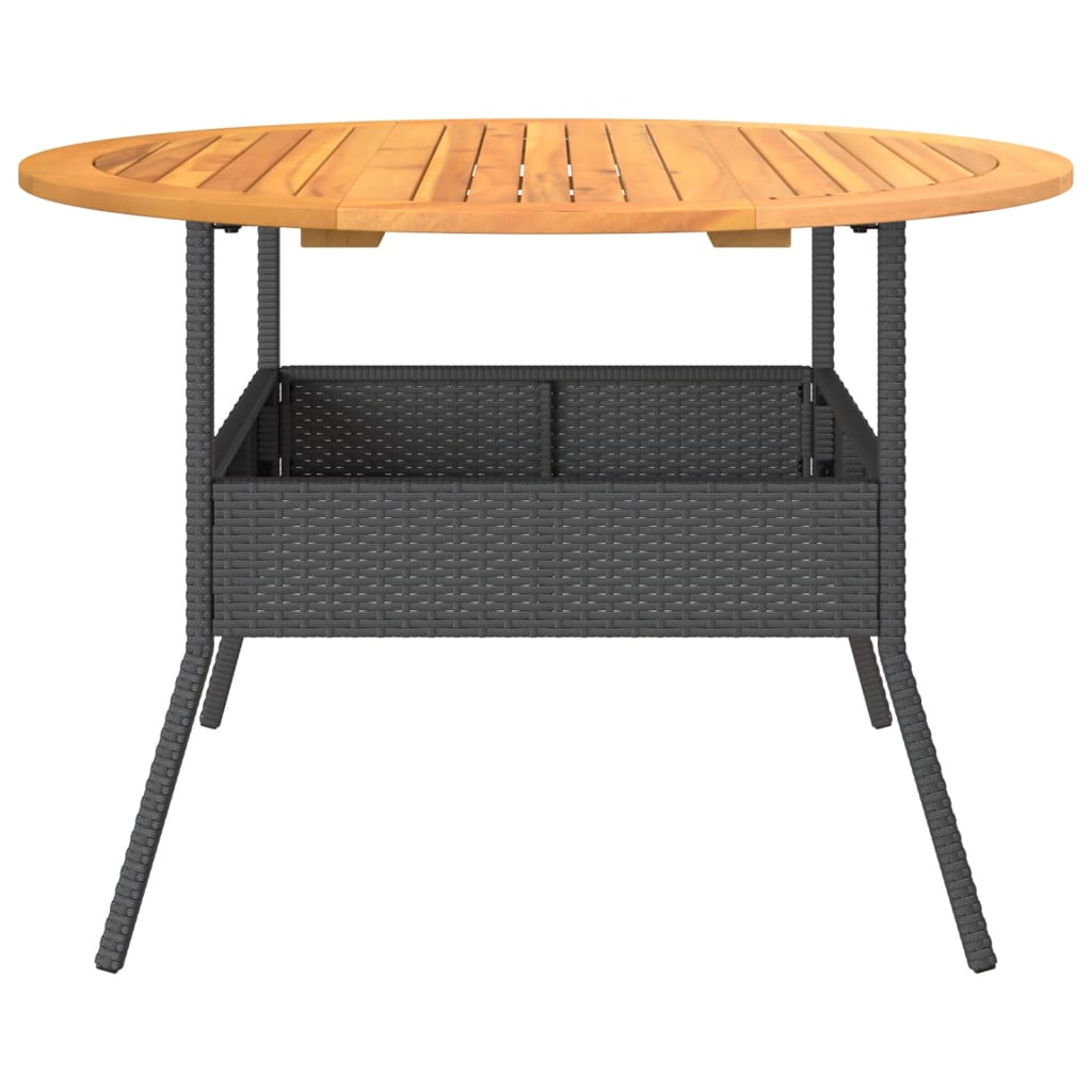 Havebord Med Akacietop Ø110X71 Cm Polyrattan