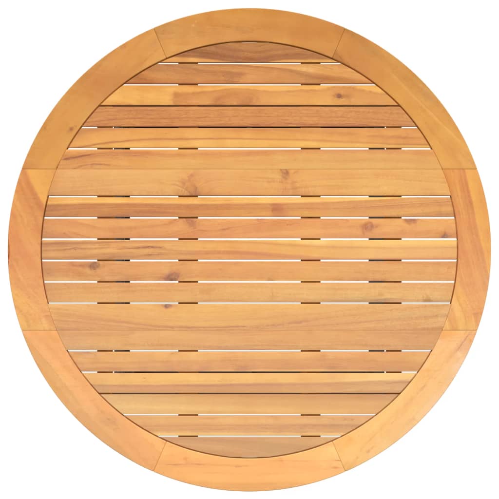 Havebord Med Akacietop Ø110X71 Cm Polyrattan