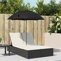 Dobbelt Loungesofa Med Hynder Og Parasol Polyrattan Beige