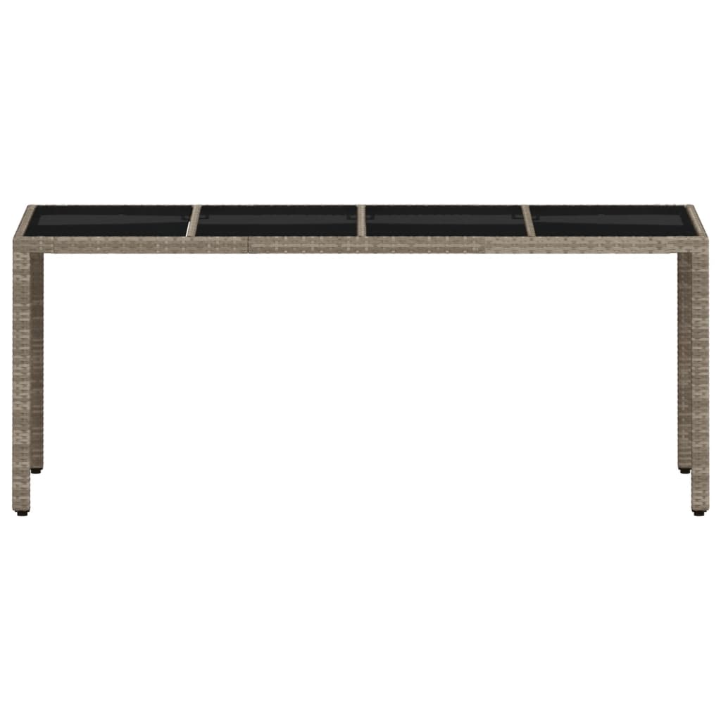 Havebord Med Glastop 190X90X75 Cm Polyrattan