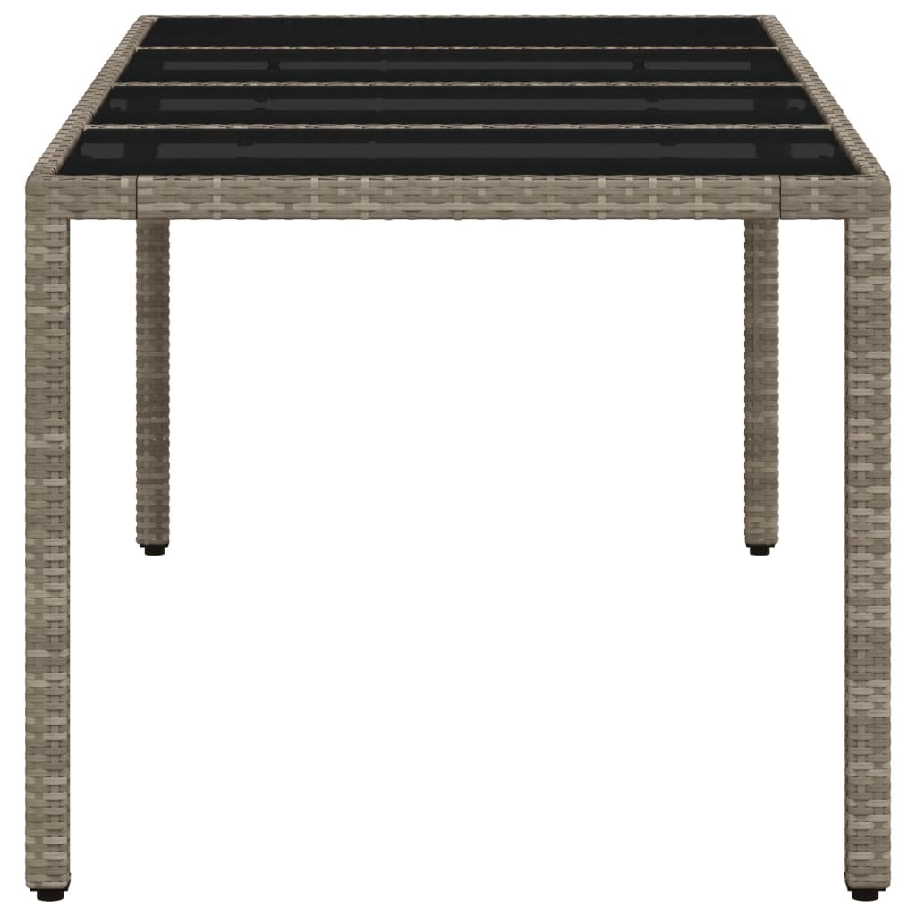 Havebord Med Glastop 190X90X75 Cm Polyrattan