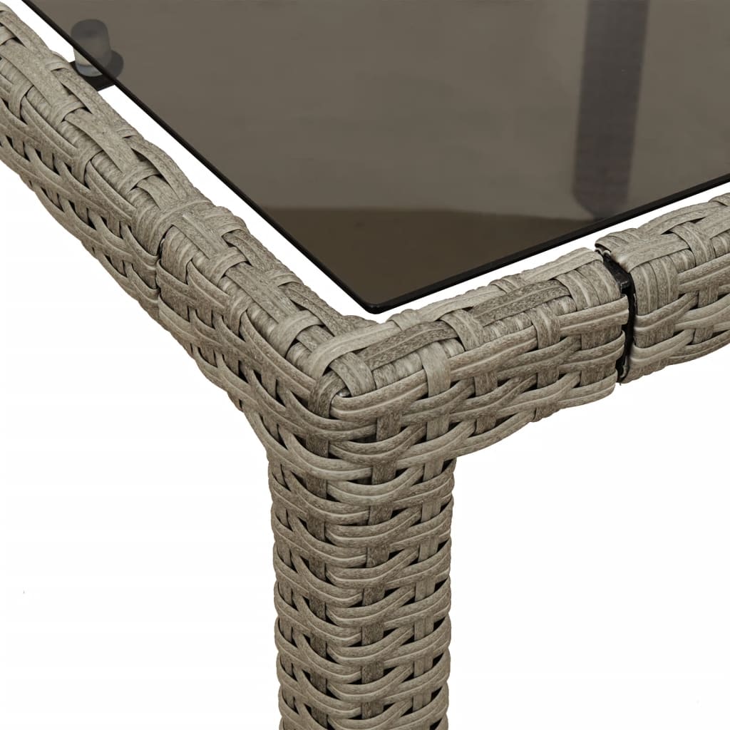 Havebord Med Glastop 190X90X75 Cm Polyrattan