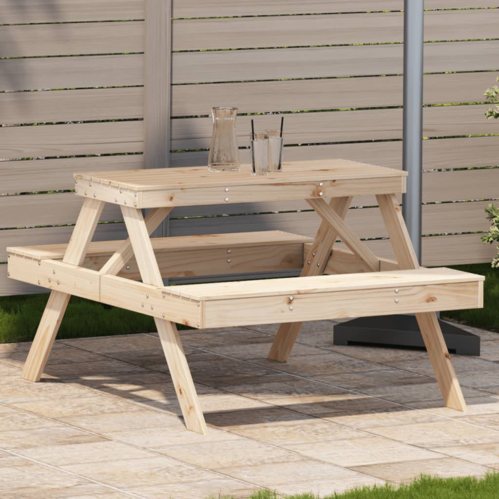 Picnicbord 105X134X75 Cm Massivt Fyrretræ