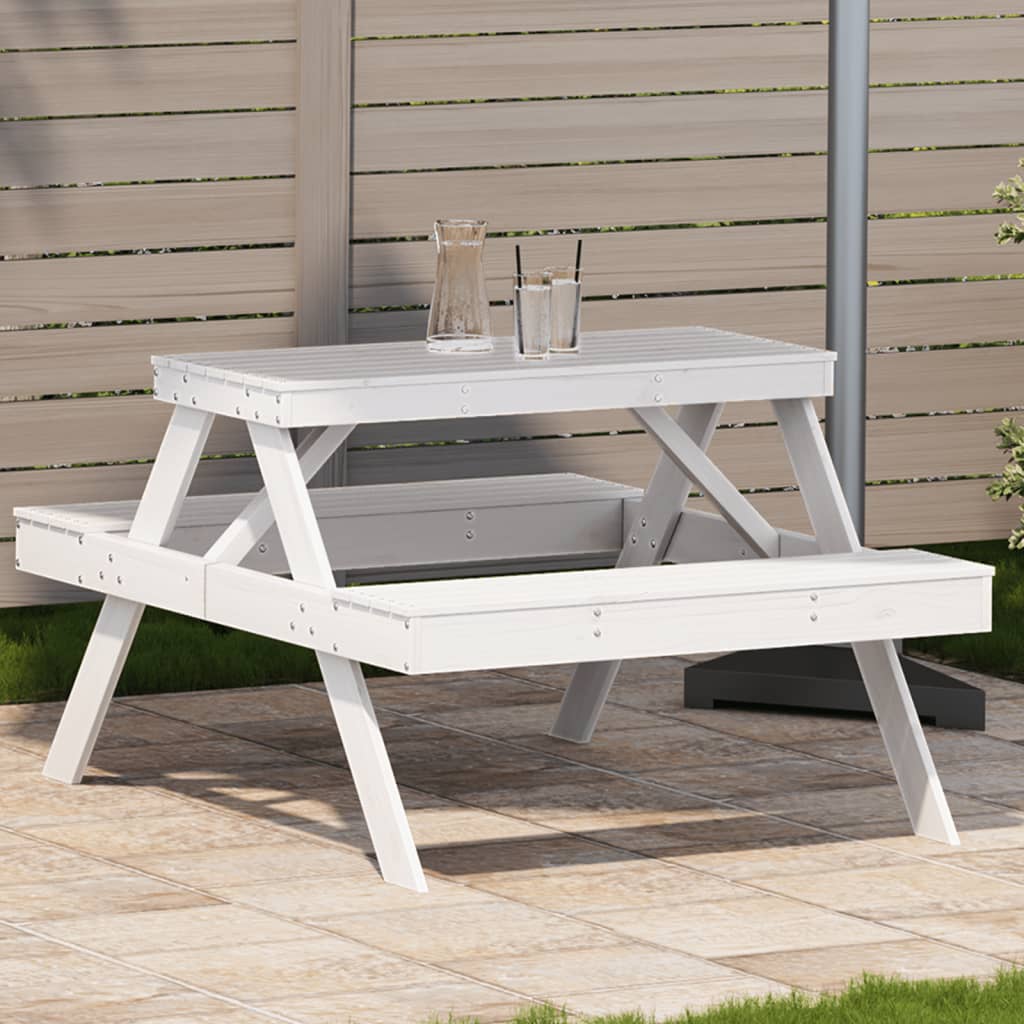 Picnicbord 105X134X75 Cm Massivt Fyrretræ