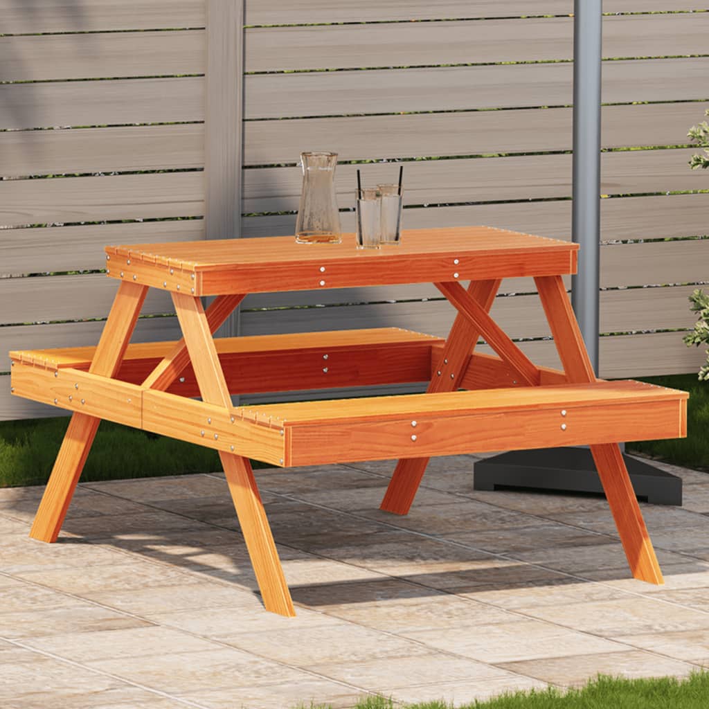 Picnicbord 105X134X75 Cm Massivt Fyrretræ