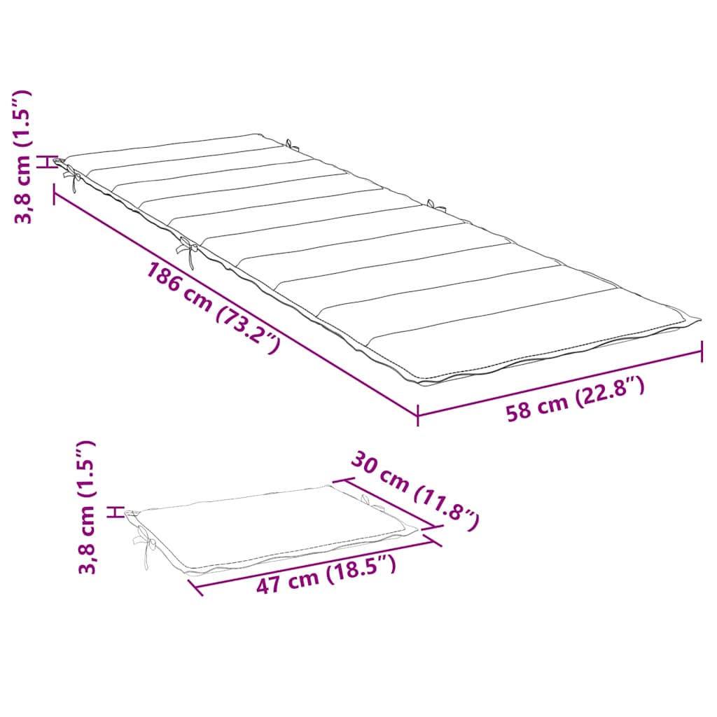 Hynde Til Liggestol 186X58X4 Cm Stof