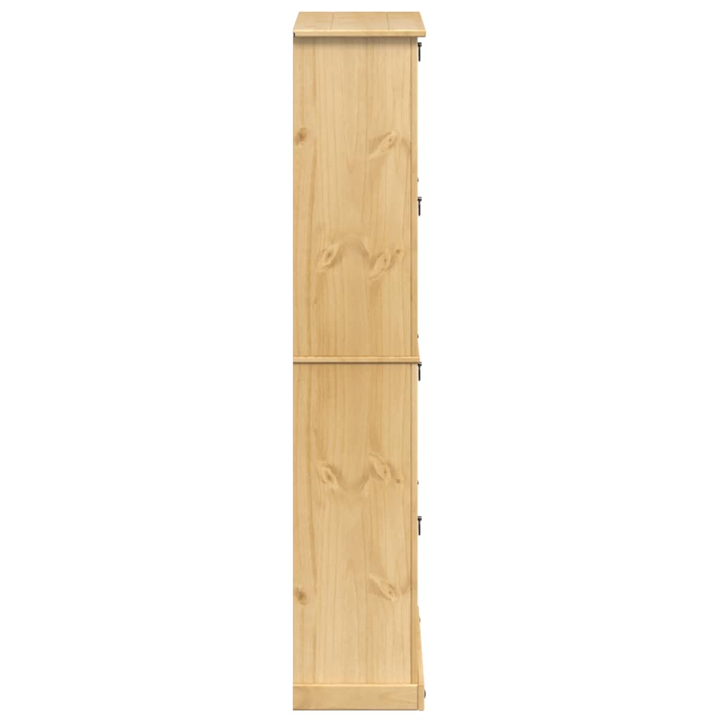 Skoskab Corona 99X32X163,5 Cm Massivt Fyrretræ Gyldenbrun