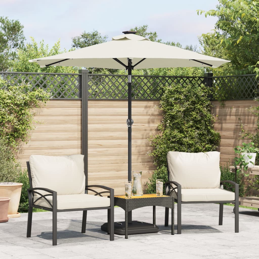 Parasol Med Led-Lys Og Stålstang 225X225X212 Cm Bordeauxfarvet