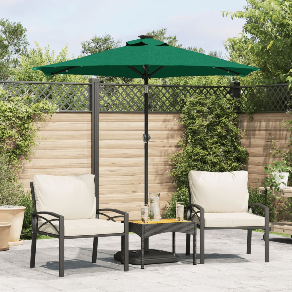 Parasol Med Led-Lys Og Stålstang 225X225X212 Cm Bordeauxfarvet