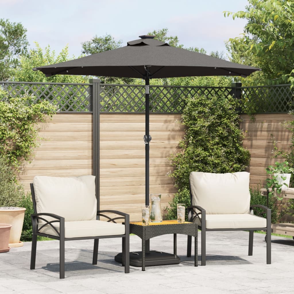 Parasol Med Led-Lys Og Stålstang 225X225X212 Cm Bordeauxfarvet