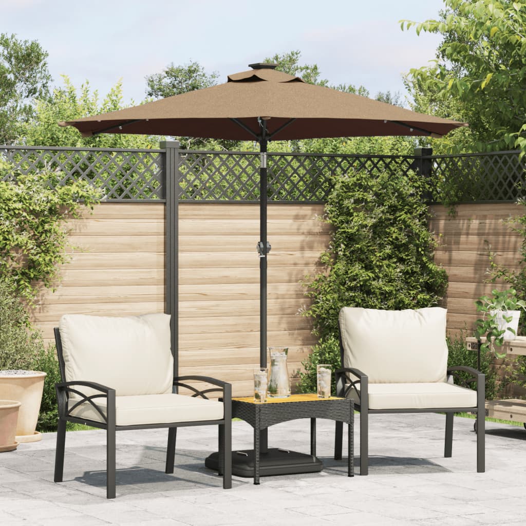 Parasol Med Led-Lys Og Stålstang 225X225X212 Cm Bordeauxfarvet