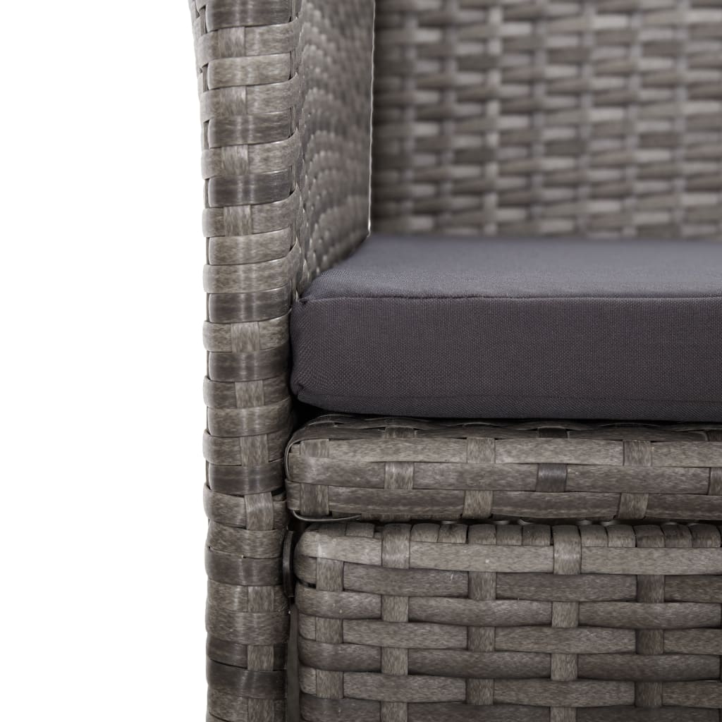 Loungesæt Til Haven 11 Dele Med Hynder Polyrattan Grå