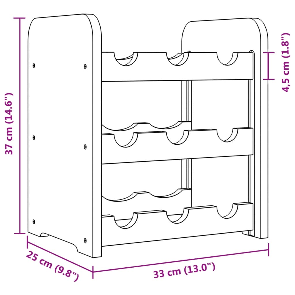 Vinreol 33X25X37 Cm Massivt Fyrretræ