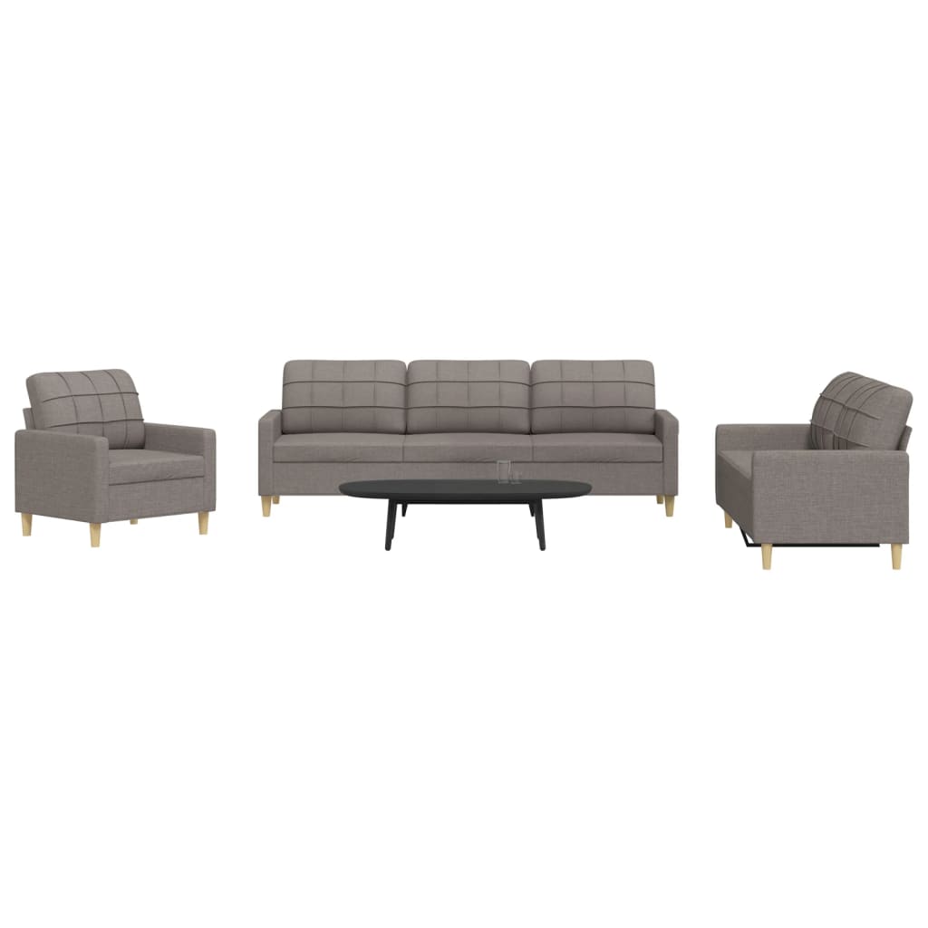 Sofasæt 4 Dele Med Fodskammel Og Pyntepuder Stof