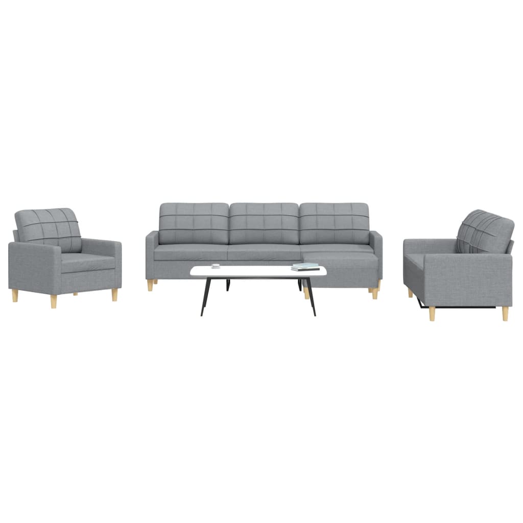 Sofasæt 4 Dele Med Fodskammel Og Pyntepuder Stof