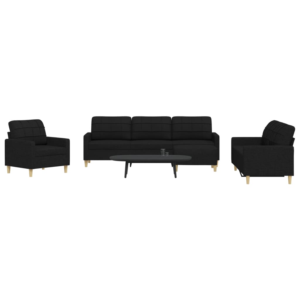 Sofasæt 4 Dele Med Fodskammel Og Pyntepuder Stof