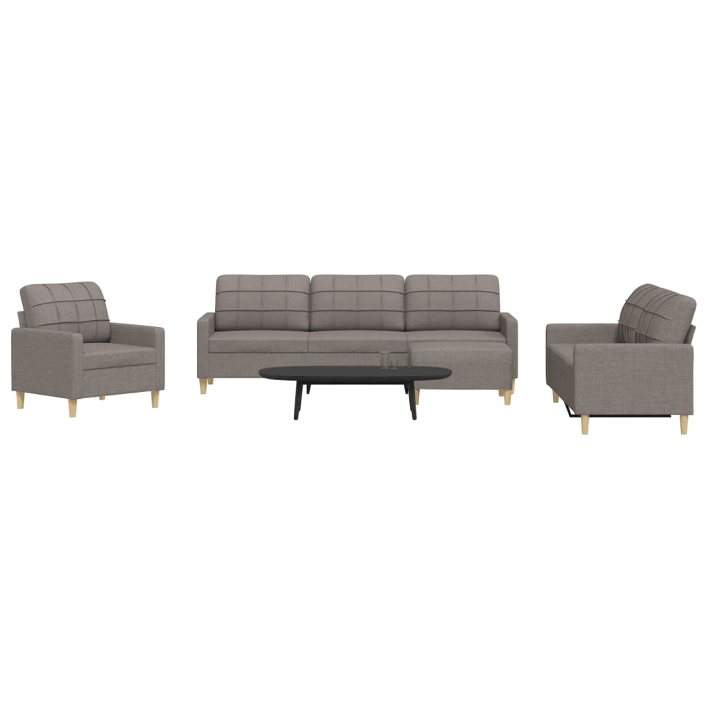Sofasæt 4 Dele Med Fodskammel Og Pyntepuder Stof
