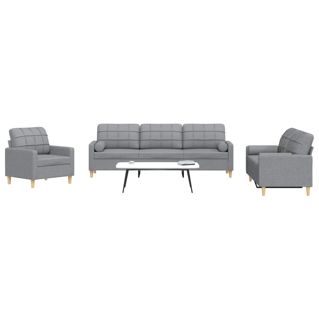Sofasæt 4 Dele Med Fodskammel Og Pyntepuder Stof