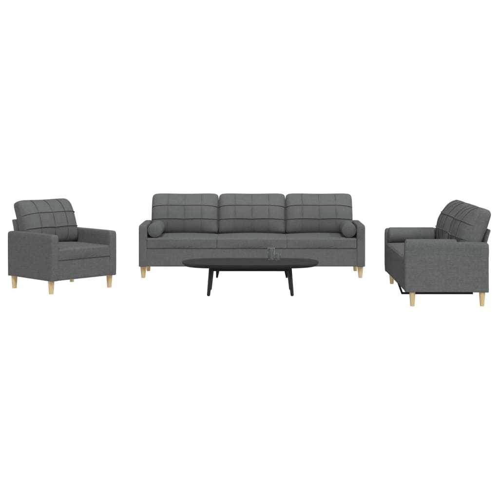 Sofasæt 4 Dele Med Fodskammel Og Pyntepuder Stof