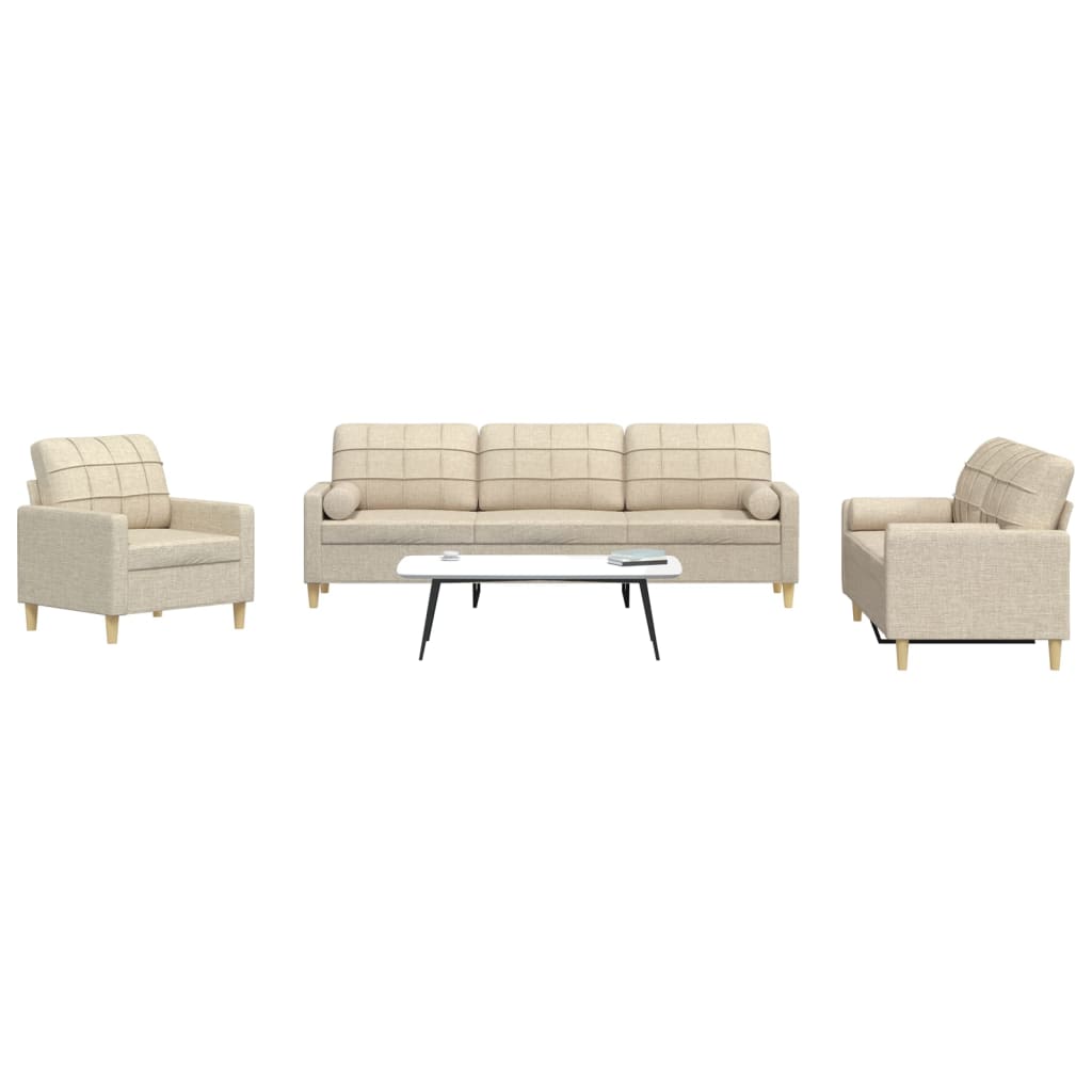 Sofasæt 4 Dele Med Fodskammel Og Pyntepuder Stof