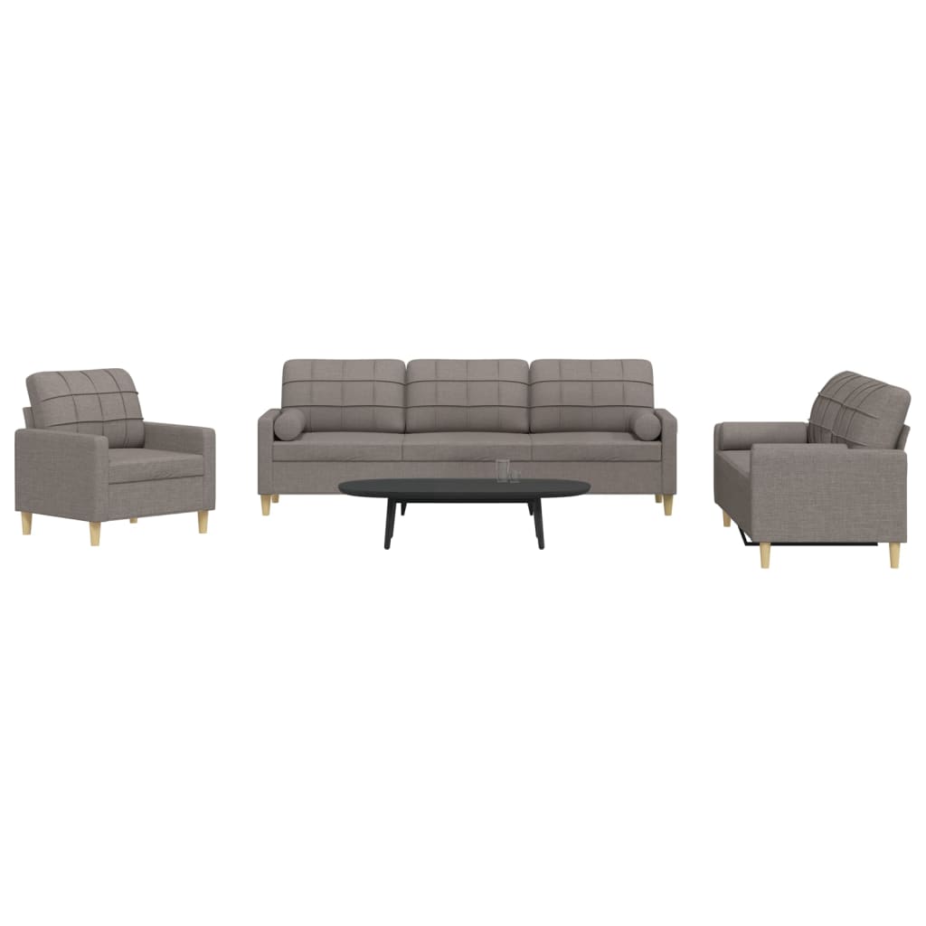 Sofasæt 4 Dele Med Fodskammel Og Pyntepuder Stof