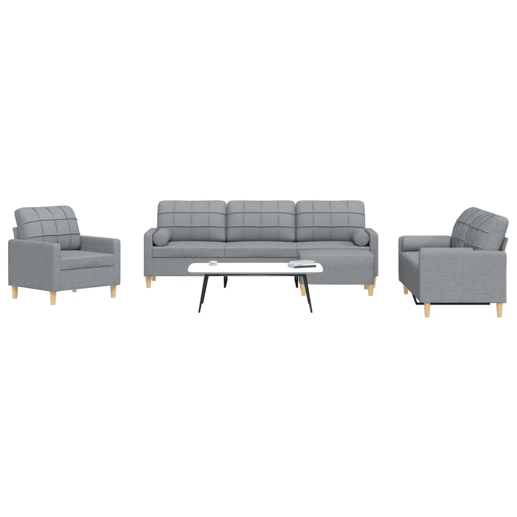 Sofasæt 4 Dele Med Fodskammel Og Pyntepuder Stof