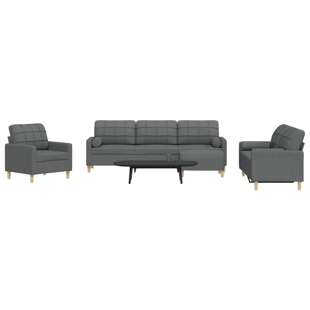 Sofasæt 4 Dele Med Fodskammel Og Pyntepuder Stof