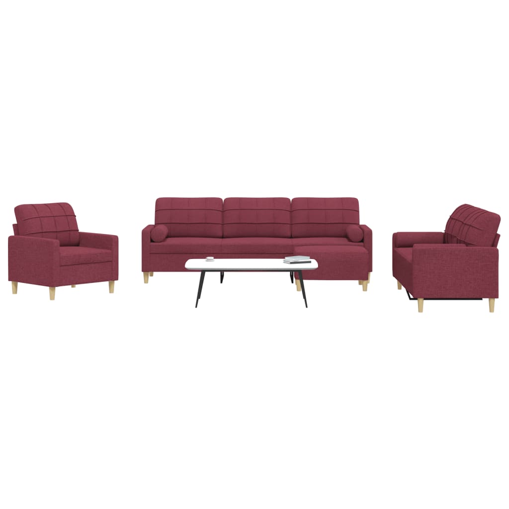Sofasæt 4 Dele Med Fodskammel Og Pyntepuder Stof