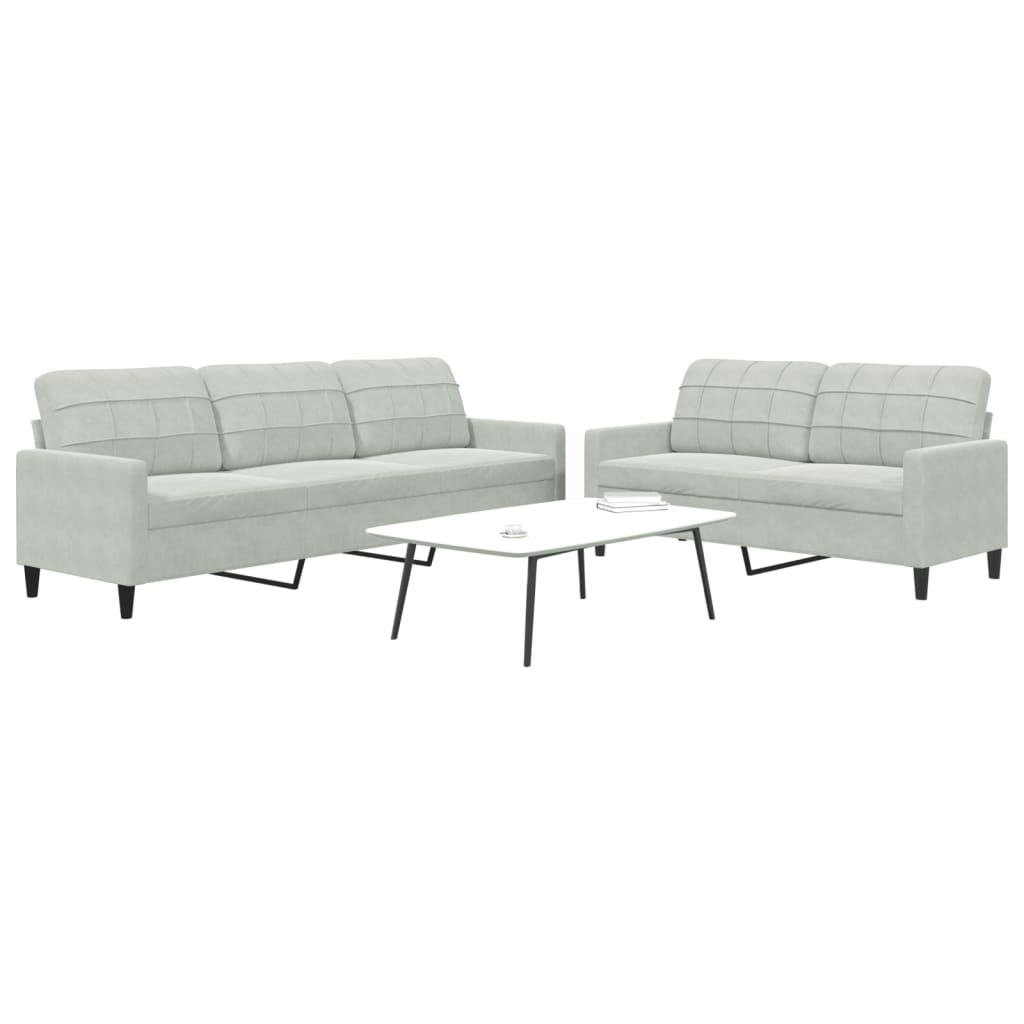 Sofasæt 2 Dele Med Hynder Velour