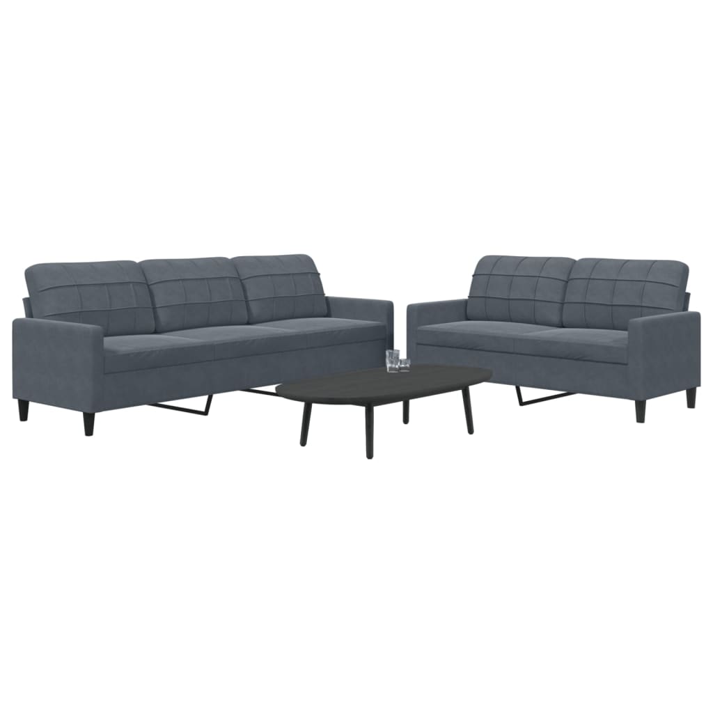 Sofasæt 2 Dele Med Hynder Velour