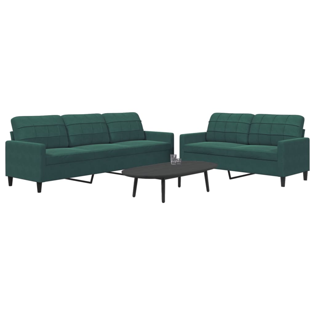 Sofasæt 2 Dele Med Hynder Velour